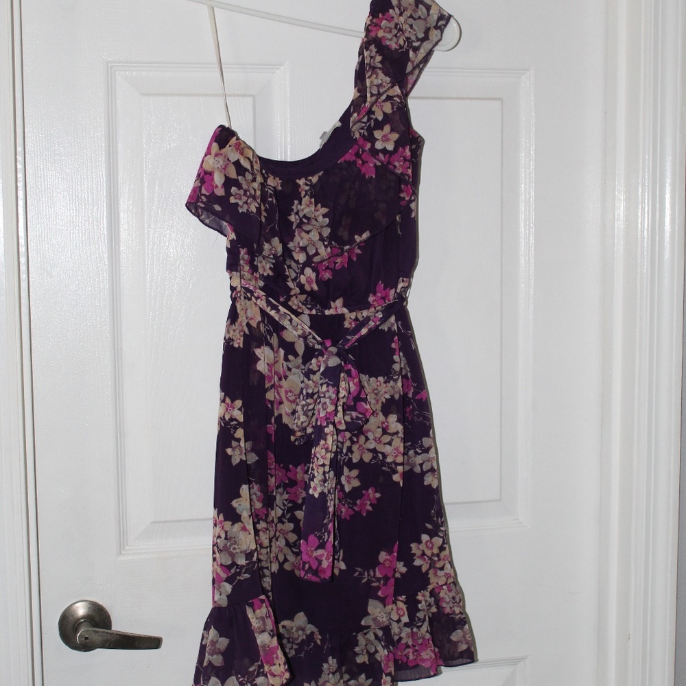 One Shoulder Floral Dress